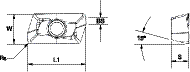 XDPT1102SRMM WS40PM aka 6180148 is a VSM11 size milling insert with a .031" corner radius.  This double end insert is to be used in P,M,N and S material groups.  Page A87